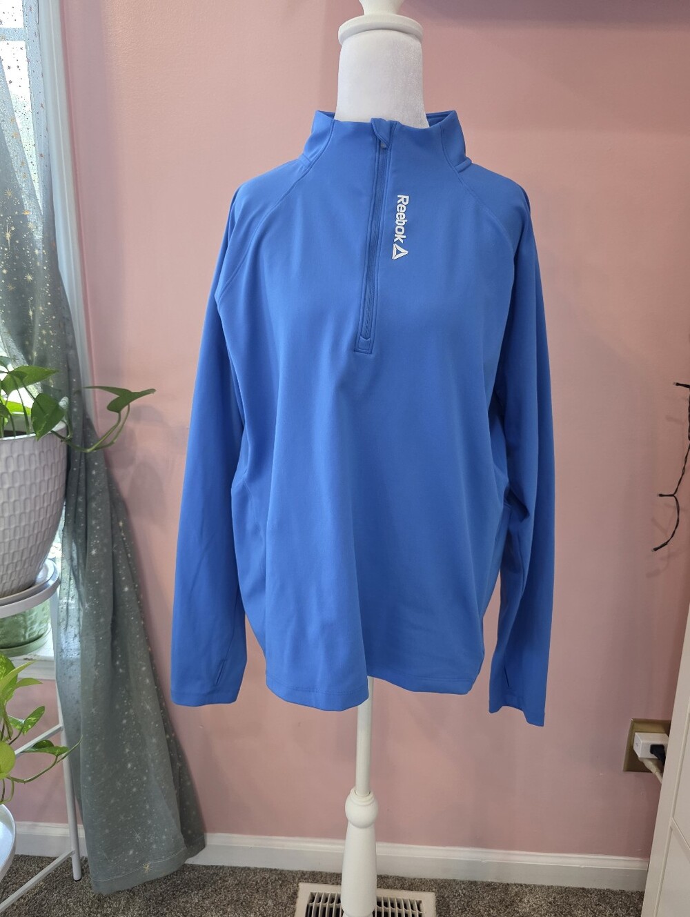 Reebok Women’s 3XL Blue Quarter Zip Performance Pullover Activewear